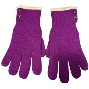 Coach Wool Cashmere Knit Purple Gloves